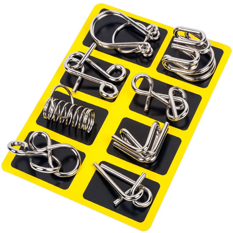 Kids Education Kit - 8PCS/Set Metal Montessori Wire Puzzle IQ