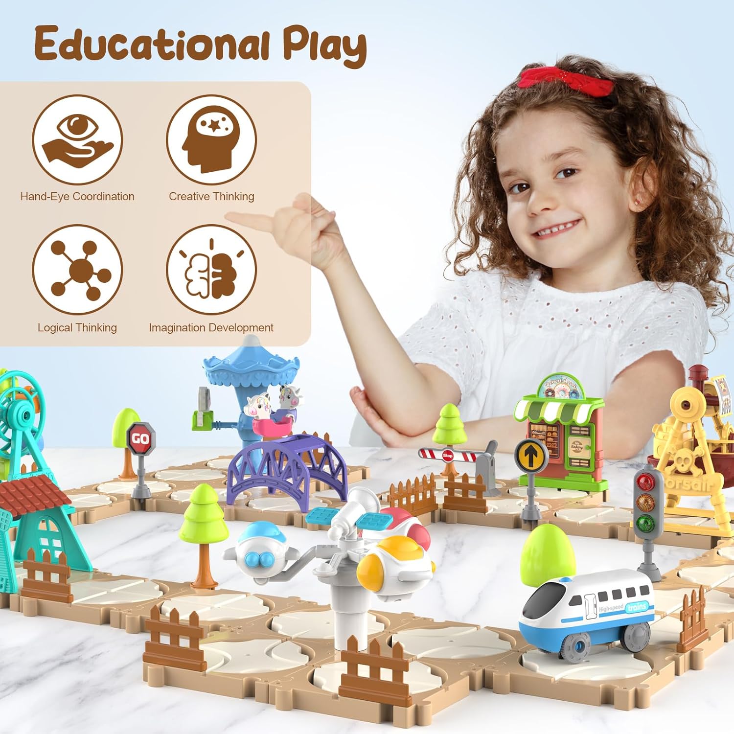 DIY Puzzle Track Car Set Assem - Kids Educational Game 评论和价格