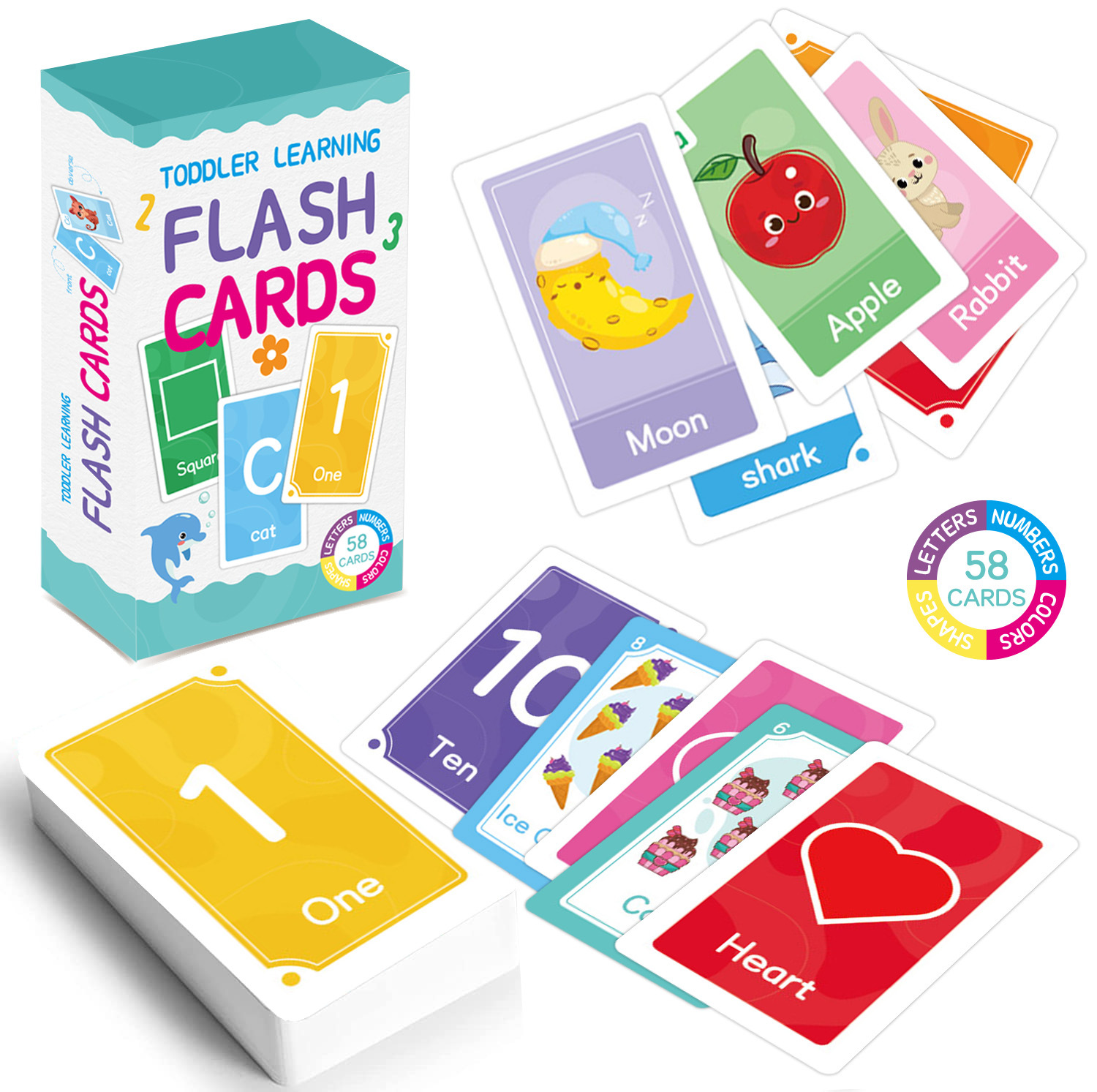 58 Pcs ABC Alphabet Flashcards - Kids Educational Game 评论和价格