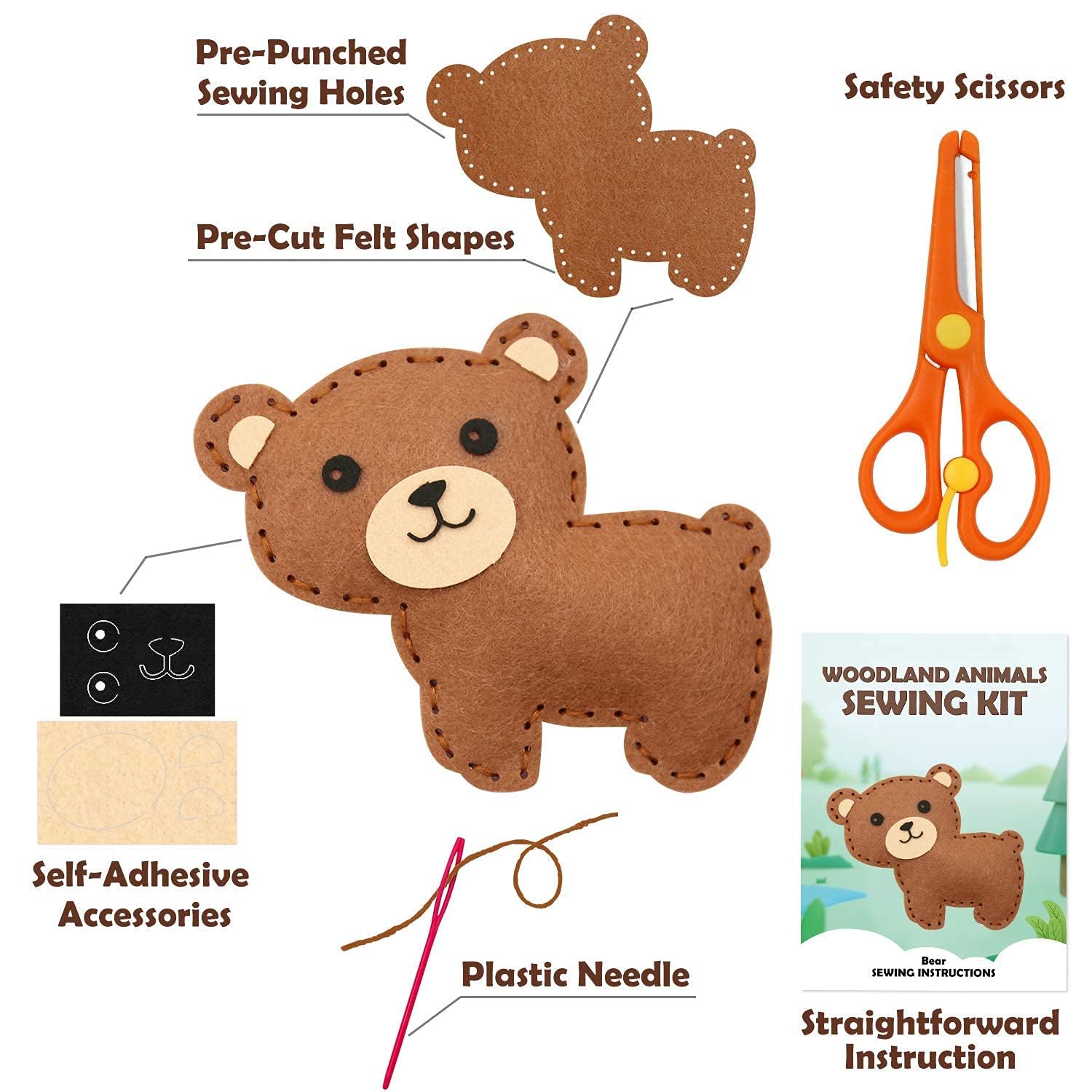 Sewing Kit for Kids Woodland A - Kids Education Classes 评论和价格