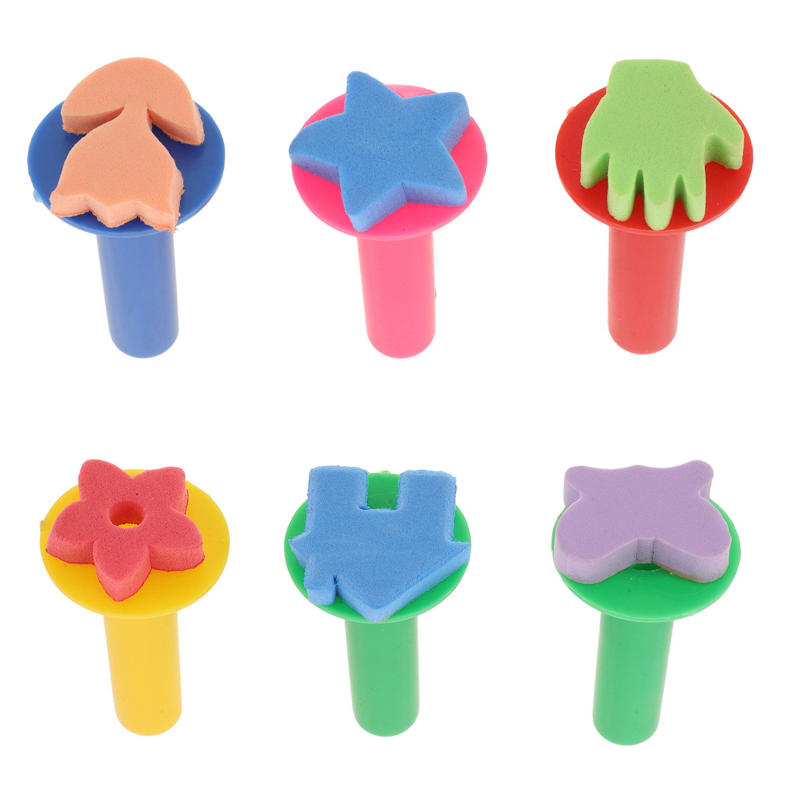 6Pcs Kids Sponge Stamp Set Saf - Educational Cartoon For Kids 评论和价格