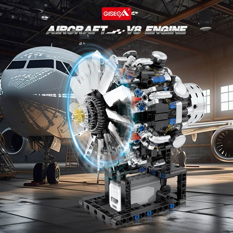 G8910 Aviation V8 Engine 558pc - Kids Education Kit 评论和价格