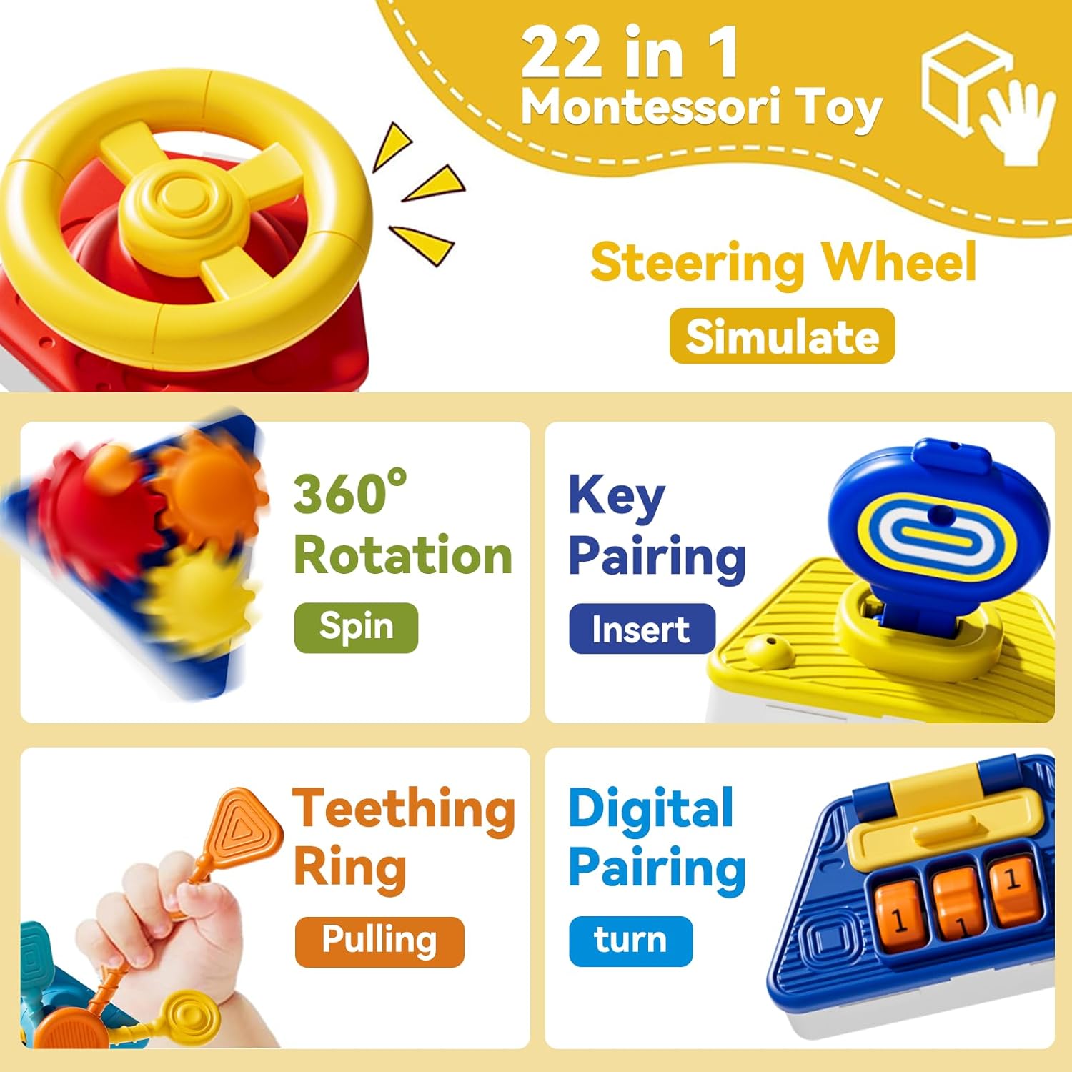 Baby Busy Board Activity Cube  - Kids Education Board 评论和价格