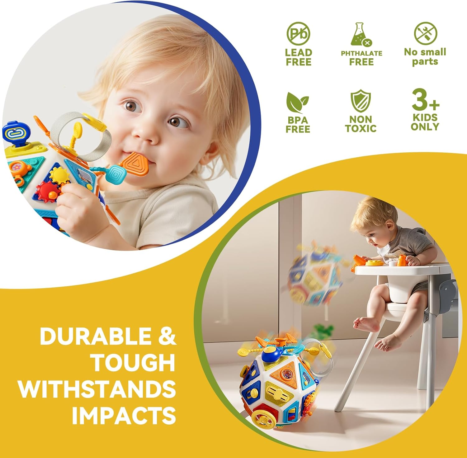 Baby Busy Board Activity Cube  - Kids Education Board 评论和价格