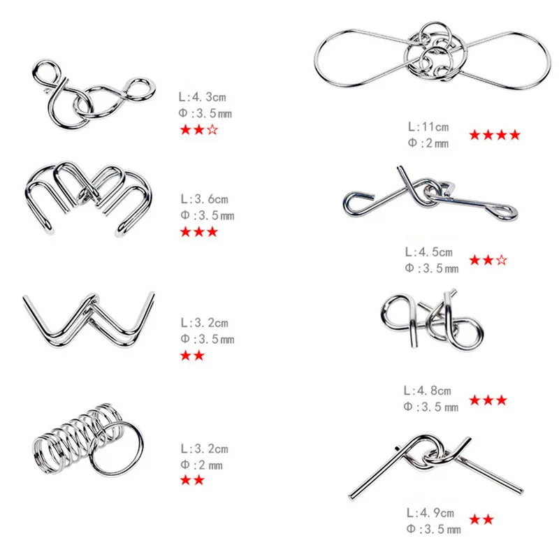 8PCS/Set Metal Montessori Wire - Kids Education Kit 评论和价格