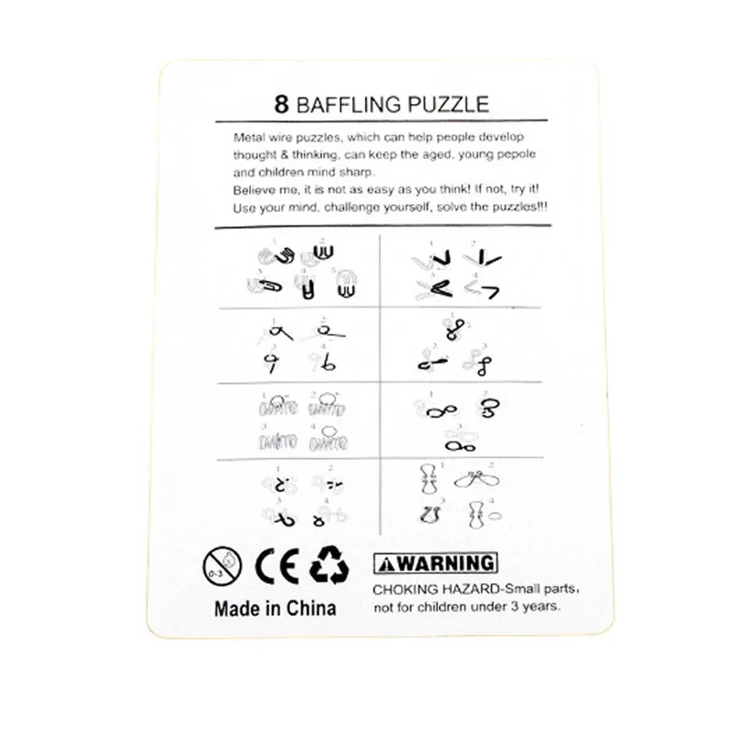 8PCS/Set Metal Montessori Wire - Kids Education Kit 评论和价格