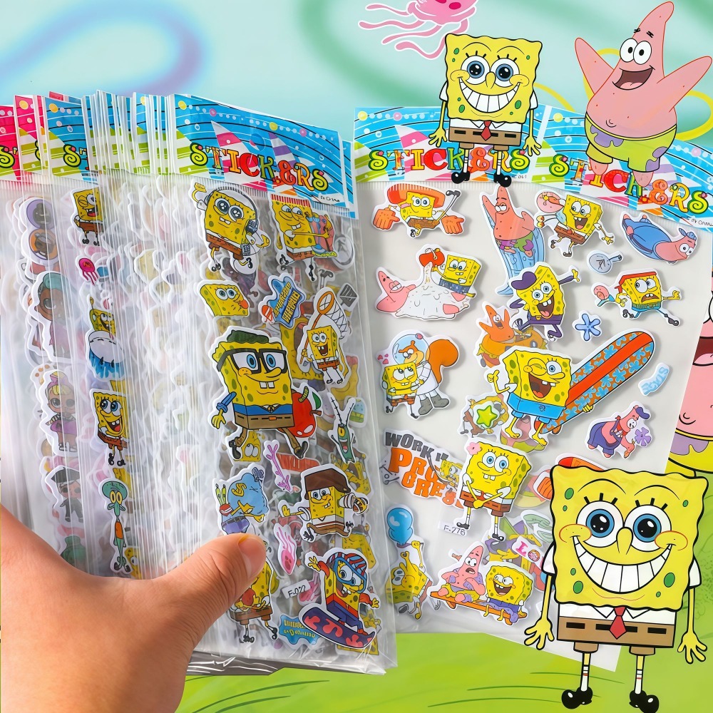 12-Pack SpongeBob 3D Stickers  - Educational Cartoon For Kids 评论和价格