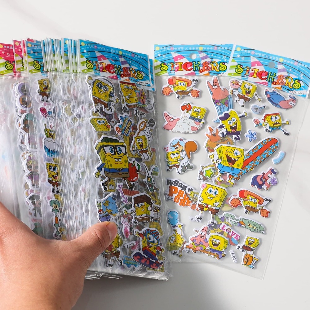 12-Pack SpongeBob 3D Stickers  - Educational Cartoon For Kids 评论和价格