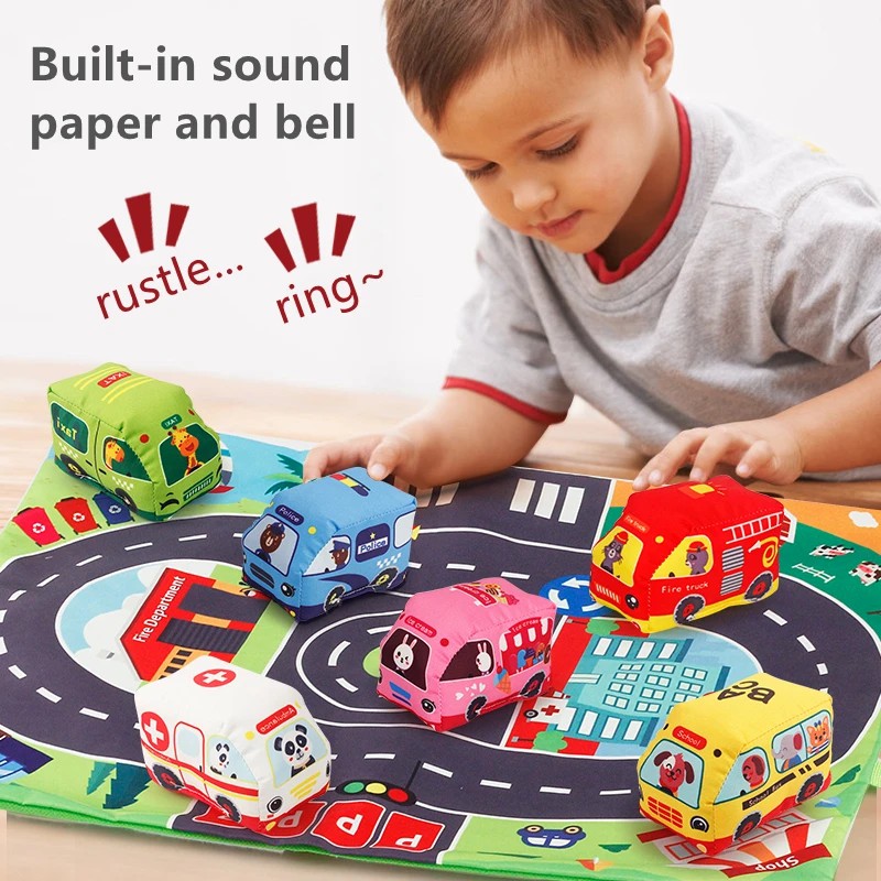 Soft Car Toy Set with Play Mat - Kids Educational Game 评论和价格
