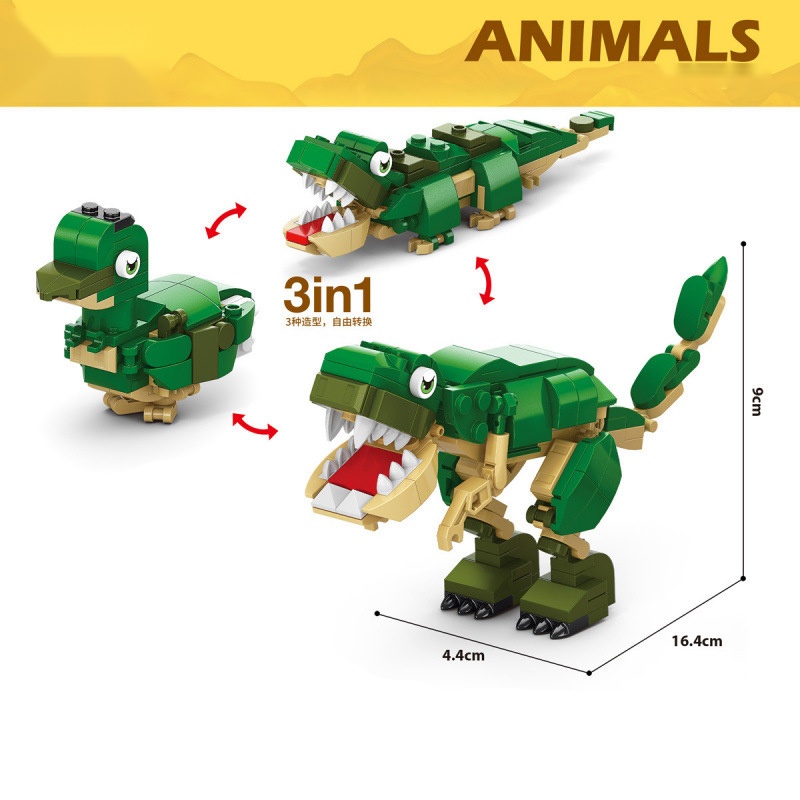 Animal Building Blocks Dinosau - Kangaroo Kids Education 评论和价格