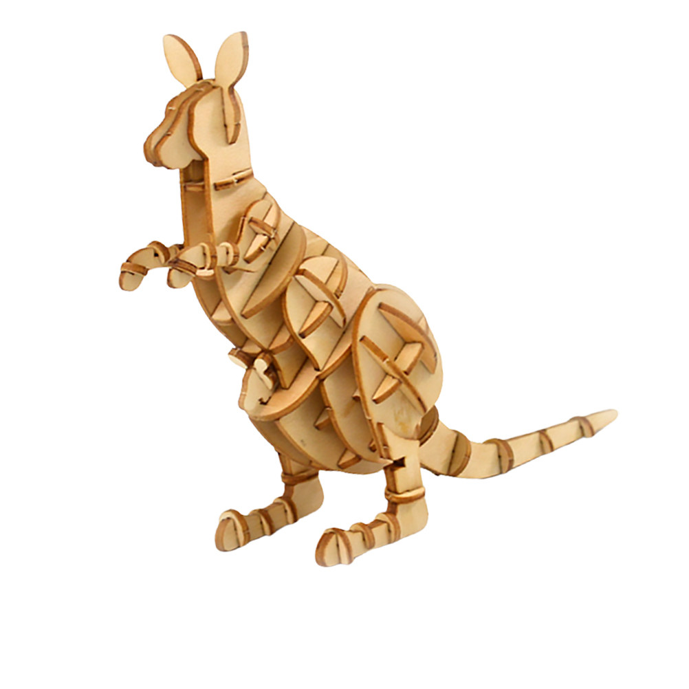 3D Kangaroo Wooden Puzzle Hand - Kangaroo Kids Education 评论和价格