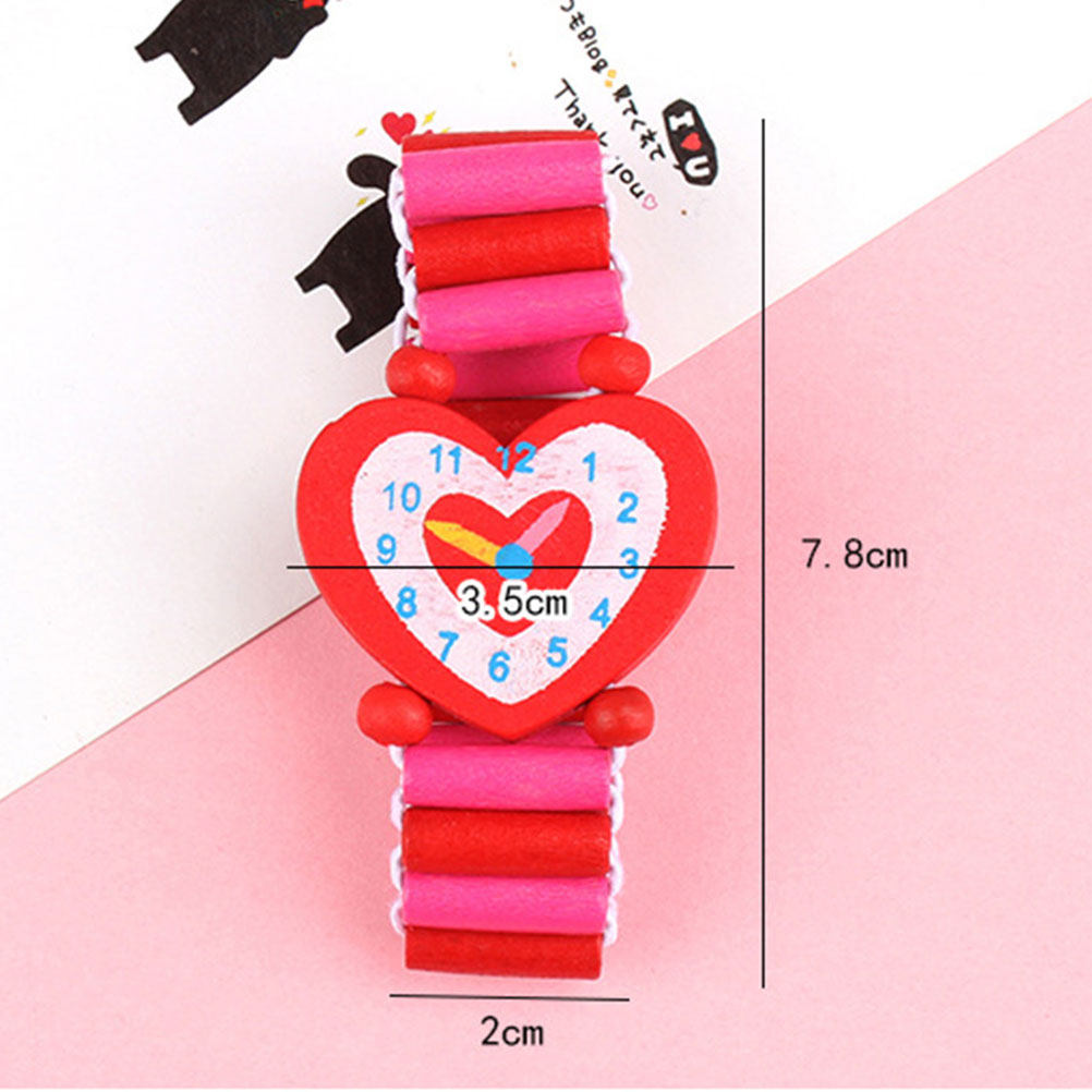 5Pcs Kids Cartoon Wooden Watch - Educational Cartoon For Kids 评论和价格