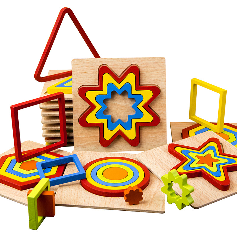 Wooden Geometric Shape Puzzle  - Human Body Puzzle 评论和价格
