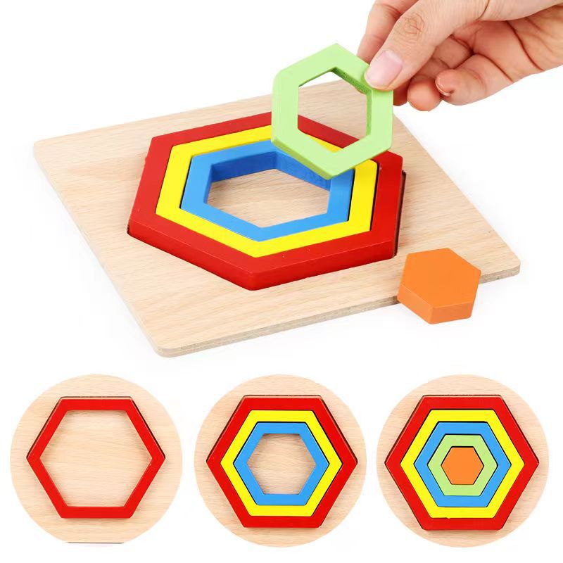 Wooden Geometric Shape Puzzle  - Human Body Puzzle 评论和价格